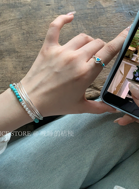 晚睡的桔梗I绿松石珍珠手串