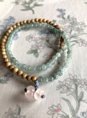 晚睡的桔梗I天然石双层手串