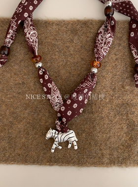 售完无补「烟迩」秋冬丝巾毛衣链美拉德复古圆环项链饰品女