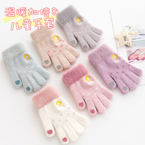 Children Gloves Winter Girl Warm points to Five-finger Cute Princess Ski Girl Gloves 2023 New autumn and winter