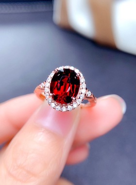 网红抖音直播彩宝饰品 仿天然托帕石紫水晶黄晶橄榄石红石榴戒指