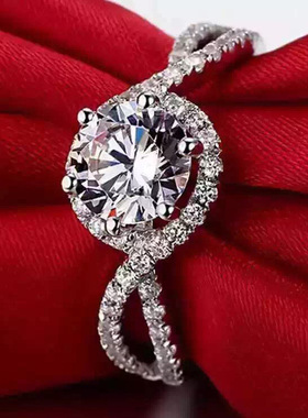 快手直播爆款满钻爱交织八心八箭锆石戒指 仿莫桑钻石开口戒指女