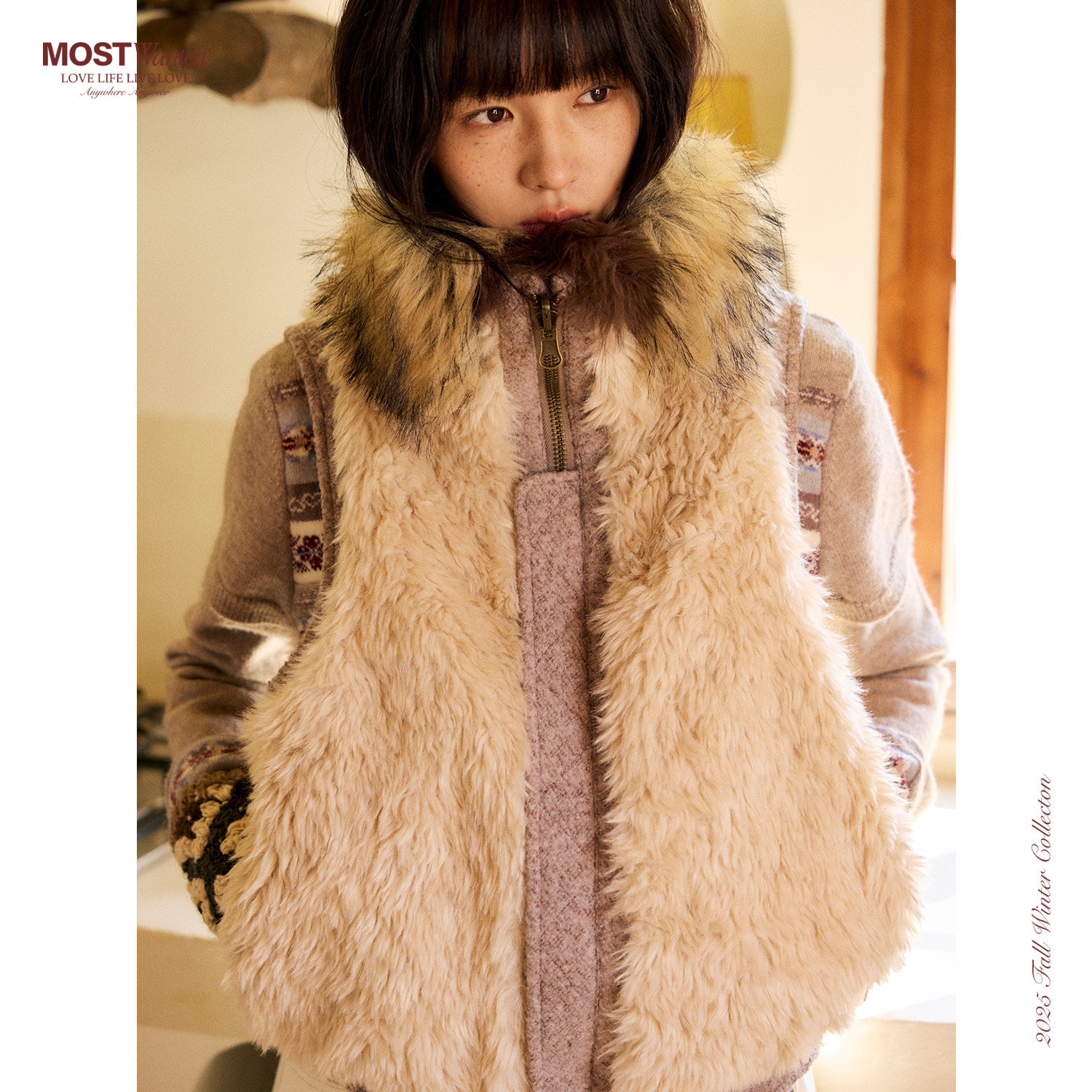 mostwanted毛呢环保皮毛双面穿马甲女款2026新款春外穿上衣外套,淘宝优惠券,粉丝福利购,淘宝优惠卷