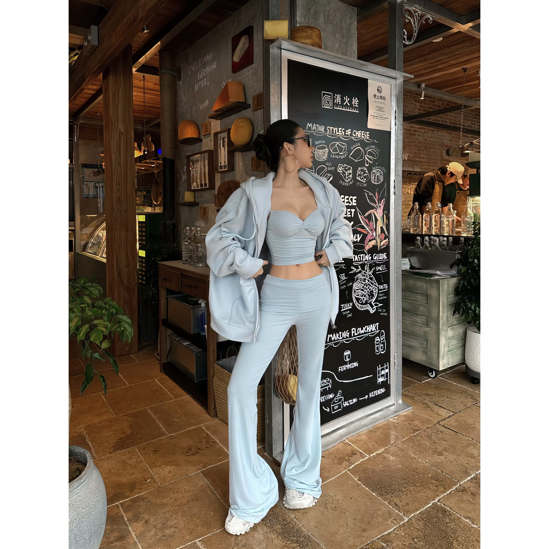 福尔尼斯悦 辣妹套装女2025冬季抹胸背心吊带上衣长裤子两件套,淘宝优惠券,粉丝福利购,淘宝优惠卷