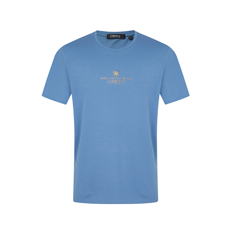ORRDT澳林丹顿短袖T恤衣服新款男青年夏季圆领款修身烫钻-图0