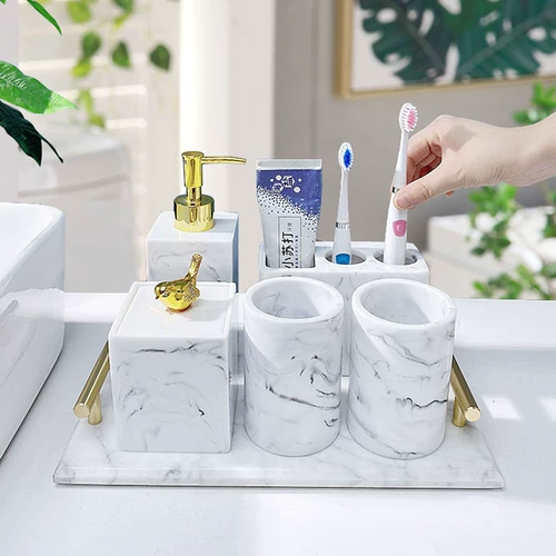 Аренда в ванной комнате пять -чистящий костюм Nordic легкие роскошные принадлежности для ванной комнаты раковина