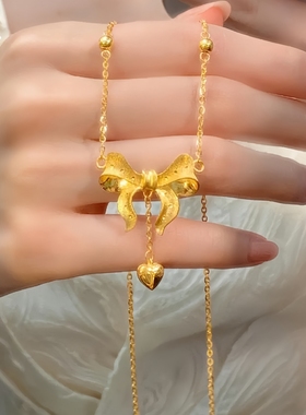 古法金包银在逃公主爱心吊坠项链