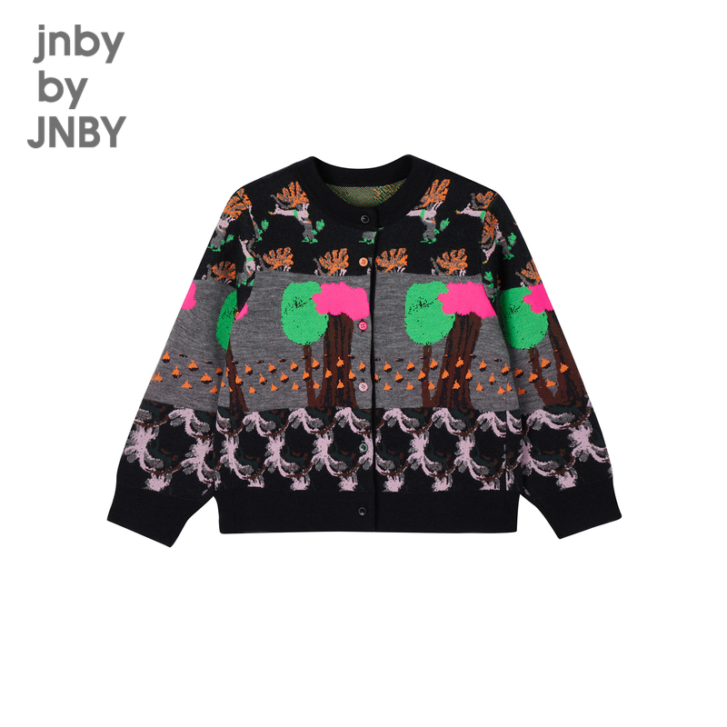 江南布衣童装毛衣外套开衫圆领短款休闲春男女童儿童jnbybyjnby - 图3