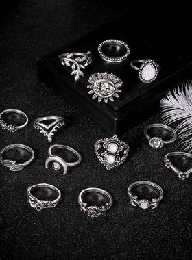 European American flowers 14pcs joint finger rings 欧美戒指