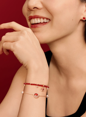 LolaRose罗拉玫瑰 Heliocentric日心说转运珠红色手链女圣诞礼物