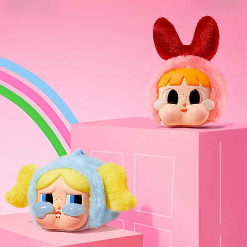 POPMART泡泡玛特哭娃CRYBABY飞天小女警系列搪胶脸毛绒盲盒挂件 - 图0