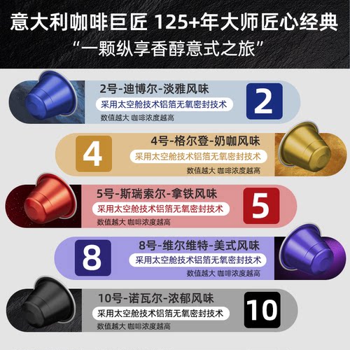 意大利原装进口咖啡胶囊浓缩经典适配nespresso机小米雀巢 - 图0