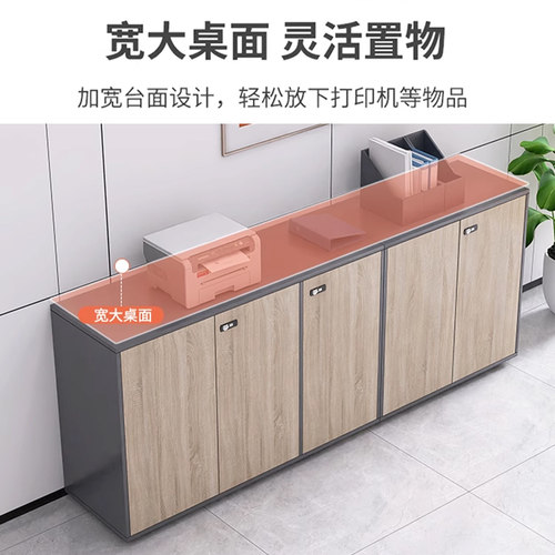 办公室文件柜资料柜密码柜木质储物柜置物柜收纳柜矮柜落地柜柜子 - 图0