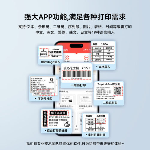 精臣B1条码标签打印机小型商品条形码生成器超市自编码打码机热敏蓝牙手持食品服装价格药品追溯码不干胶贴纸 - 图0