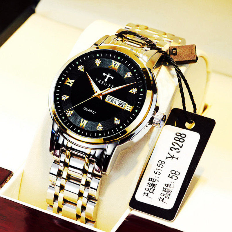 高档男士防水夜光镶钻多功能男表 clnai国产腕表