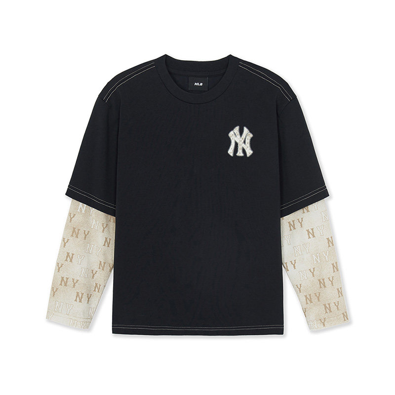 MLB儿童官方男女童复古潮奢背标凉感老花假两件T恤26春季新品,淘宝优惠券,粉丝福利购,淘宝优惠卷