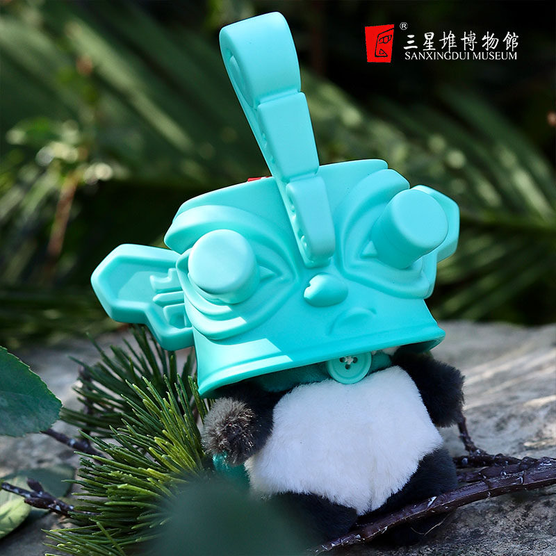 三星堆博物馆文创神目熊猫布艺毛绒玩具绒布周边礼物公仔玩偶送人