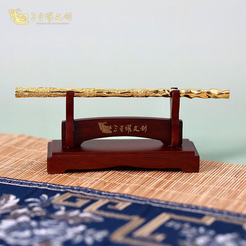 三星堆博物馆文创三星堆金杖冰箱贴摆件礼盒装桌面装饰手办摆件 - 图2