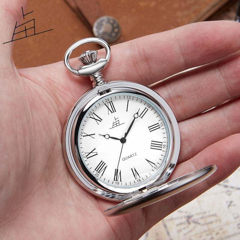 上海老乱复古全钢石英大数字怀表 老乱国产腕表