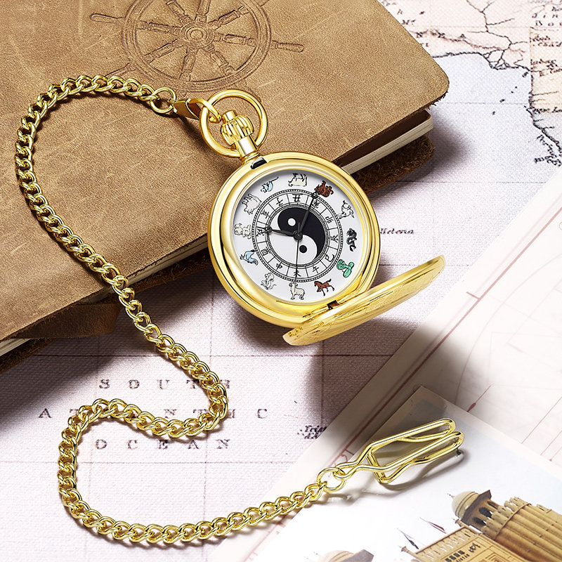 上海乱乱国产机械自己动运动怀表 老乱国产腕表