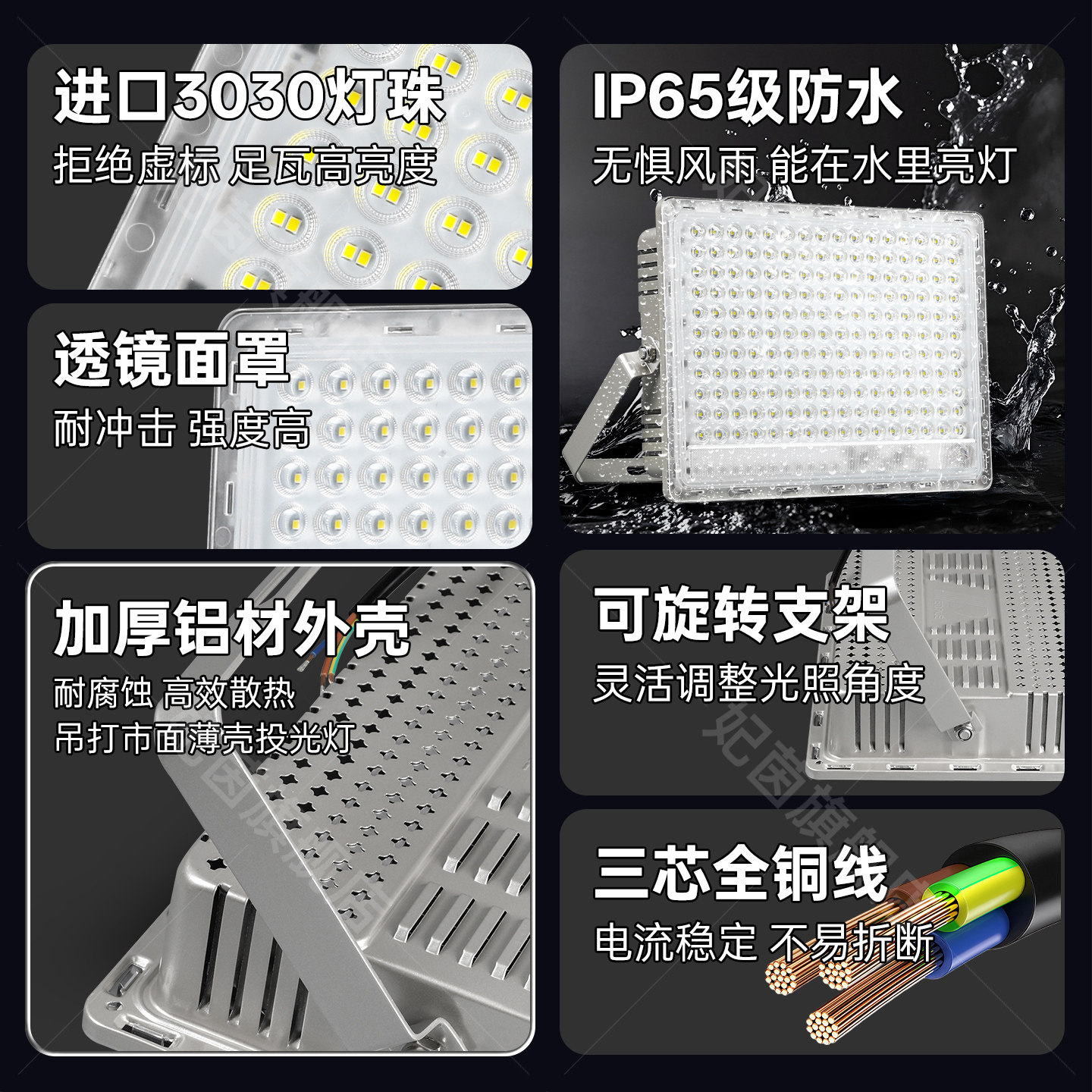 新国标led投光灯车间厂房户外防水照明灯200w室外射灯超亮探照灯,淘宝优惠券,粉丝福利购,淘宝优惠卷