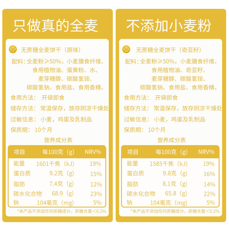 全麦饼干代餐糖尿人零食五谷杂粮 麦趣食品传统糕点