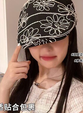 复古豹纹贝雷帽女春秋季个性