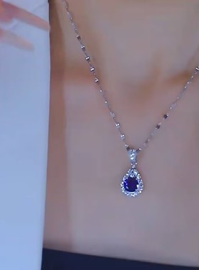 新款时尚紫色水滴项链