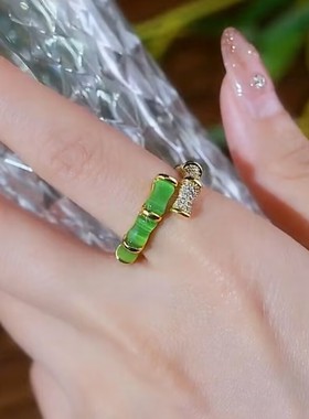 高级感竹节设计款开口女生戒指时尚百搭小众轻奢气质冷淡风指环女