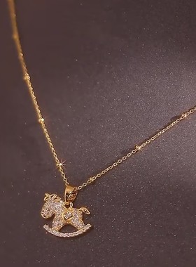 新款有钱小马简约小众项链