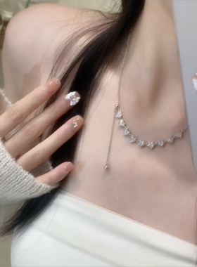 轻奢镶钻爱心锆石项链女