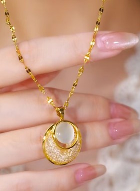 气质网状金色水晶圈圈项链女网红爆款轻奢高级感个性百搭时尚项链