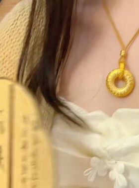 新中式花丝平安扣项链女网红爆款时尚轻奢百搭精美小众设计感项链