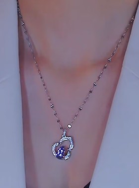 新款葫芦紫色水滴项链