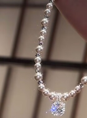 法式复古方糖珍珠项链女高级感