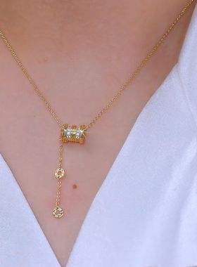 高级感金色小蛮腰吊坠流苏项链网红爆款个性时尚轻奢气质设计项链