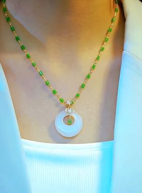 高级感水滴之心平安扣吊坠项链女网红爆款轻奢时尚百搭高级感项链