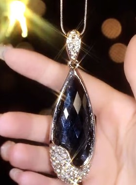 韩式简约长款大水滴毛衣链网红精致时尚百搭项链女挂件2022新款潮