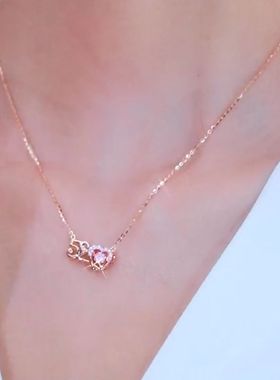 我爱你520项链女爱心跳动的心吊坠送女友情人节礼物2022年新款潮