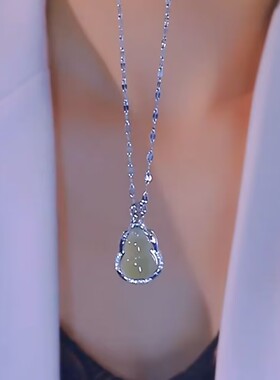 新中式中国风绿色八宝葫芦项链