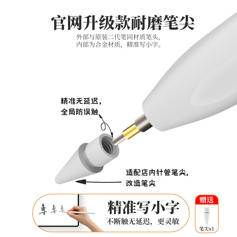 适用苹果applepencil电容笔iPad触屏笔2021新款pro11/12.9手写误触pencil华为通用mini6代平板触控笔绘画学习