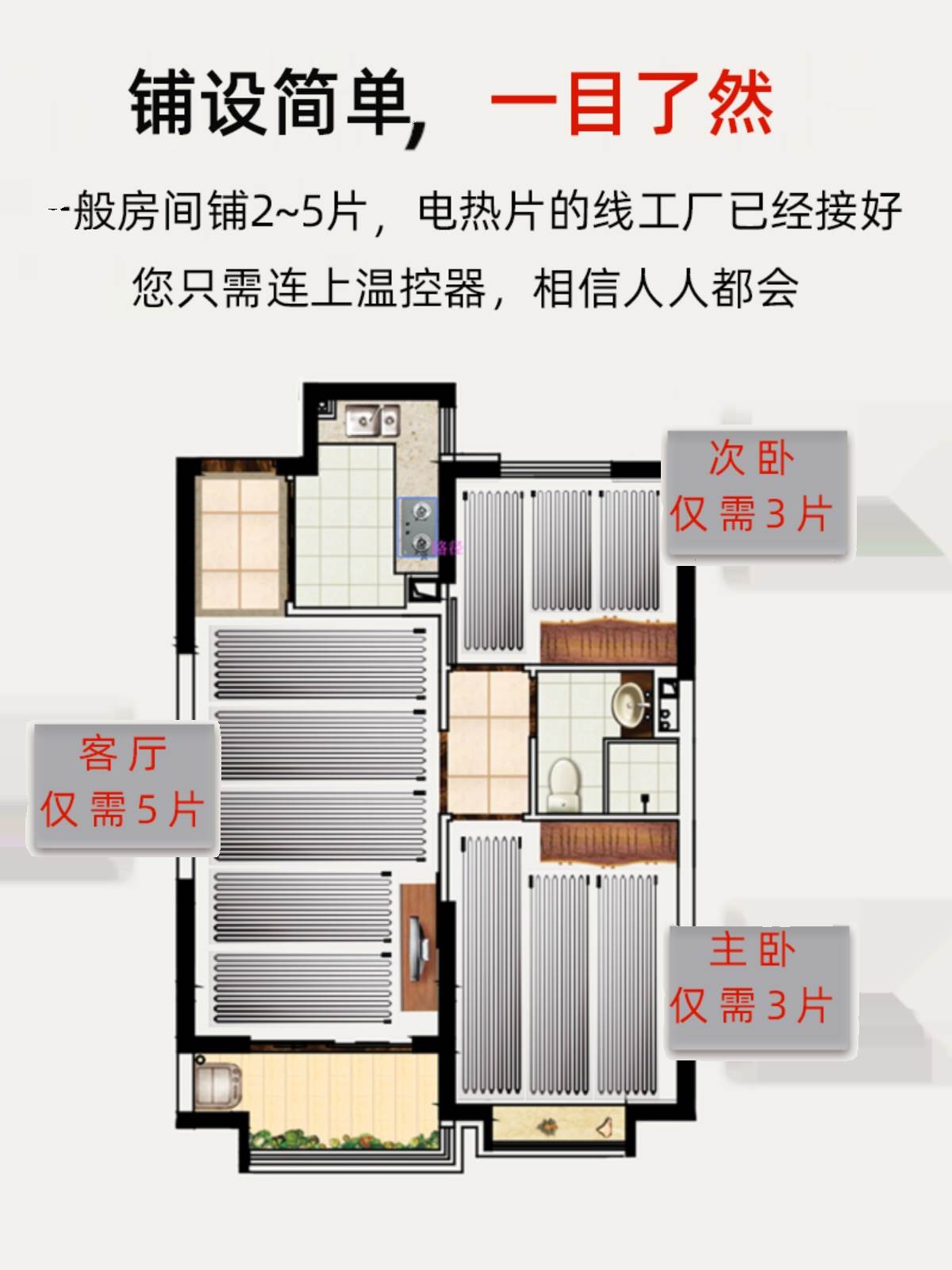 全屋电热膜地暖家用全套设备免回填模块式瑜伽电地热系统非石墨烯 - 图1