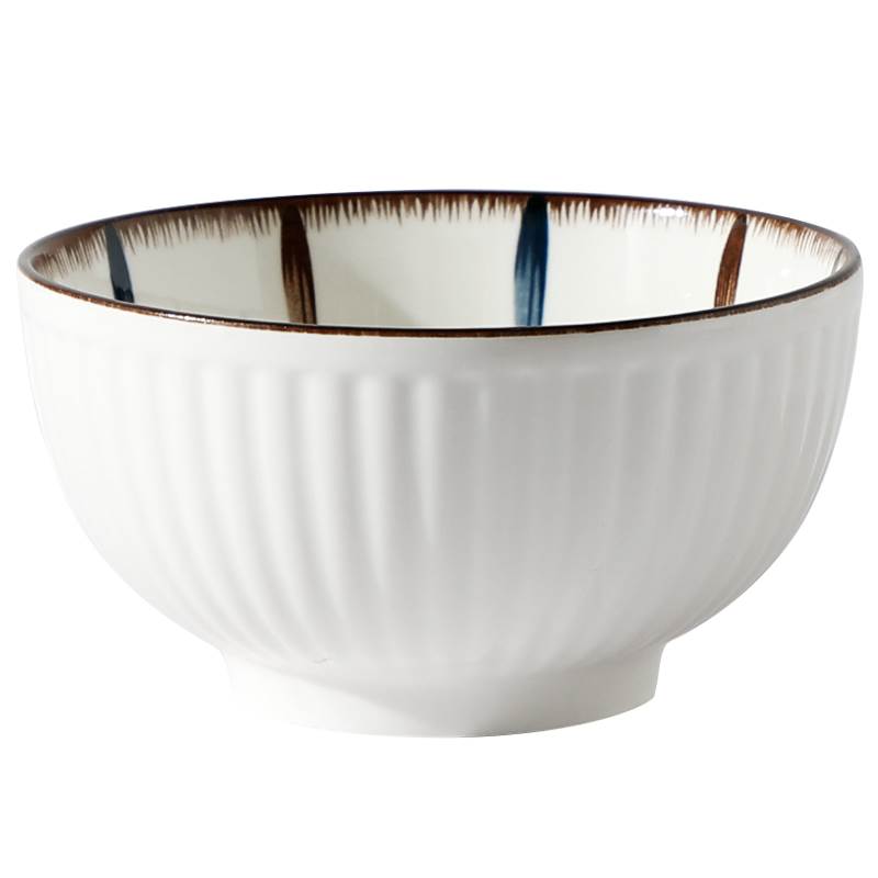 碗家用10只装日式米饭碗小汤碗浮雕贝壳纹创意个性饭碗釉下彩微波 - 图3