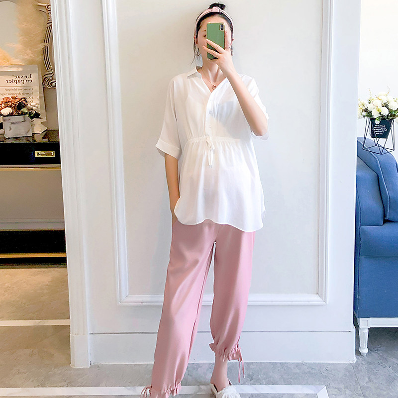 孕妇装夏时尚款夏季外出休闲裤子 娇馆套装