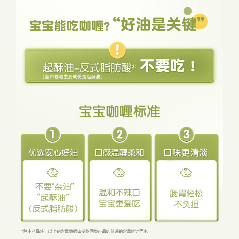 芽芽乐儿童果蔬咖喱块无添加调料料理包拌饭酱送宝宝婴幼儿辅食谱