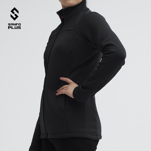 SANFO PLUS暗影轻暖立领开衫 女 修身高保暖运动外套  19096 - 图0
