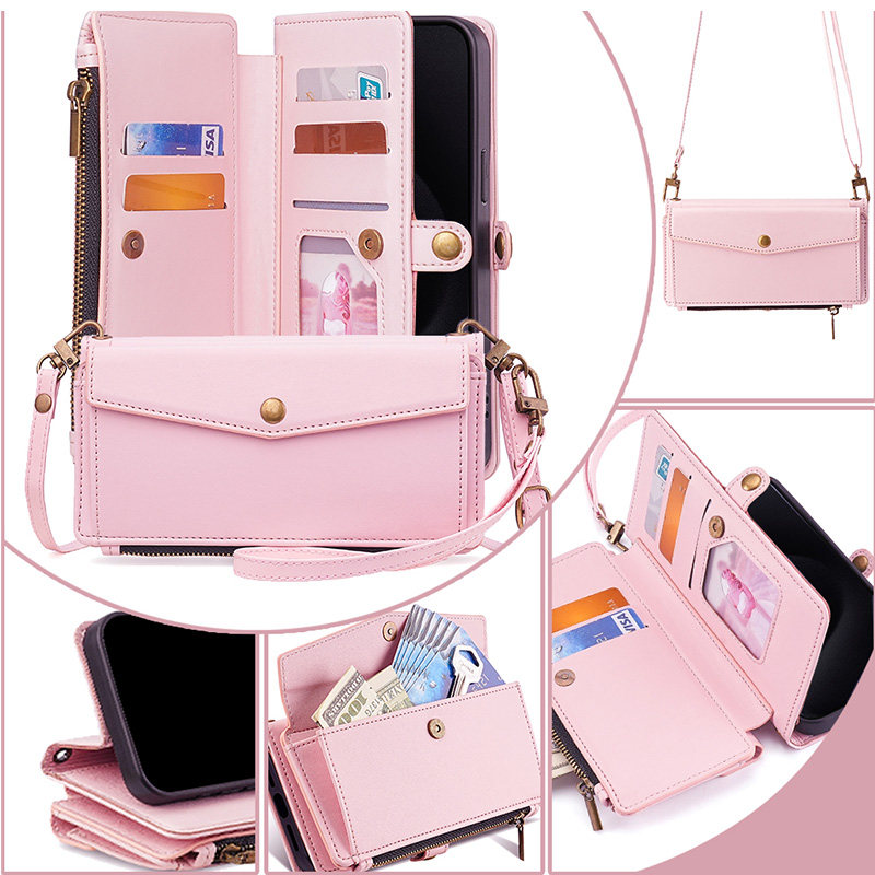 适用OPPOreno14翻盖式手机壳全包皮套reno14Pro保护套双面防摔真皮商务新品男女款拉链卡包插卡斜挂绳,淘宝优惠券,粉丝福利购,淘宝优惠卷