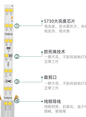 三色变光灯带led天花暗槽高亮户外防水光带客厅卧室吊顶变色灯条