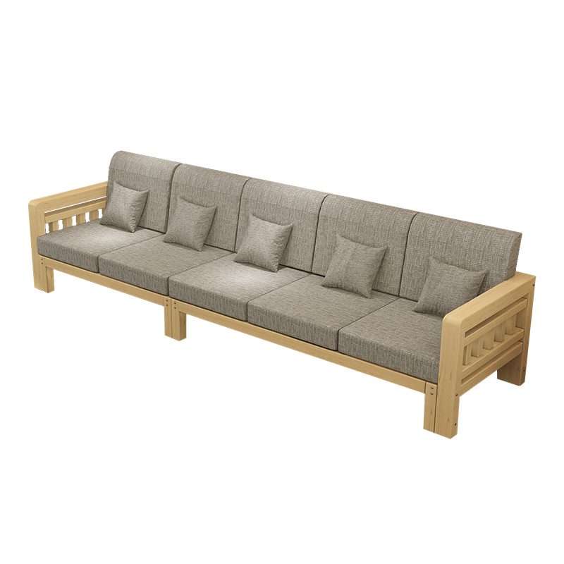 新中式实木沙发茶几转角贵妃组合客厅大小户型现代简约三人位松木 - 图3