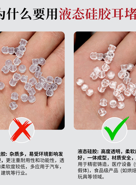 医用级真液态硅胶耳堵耳环后塞